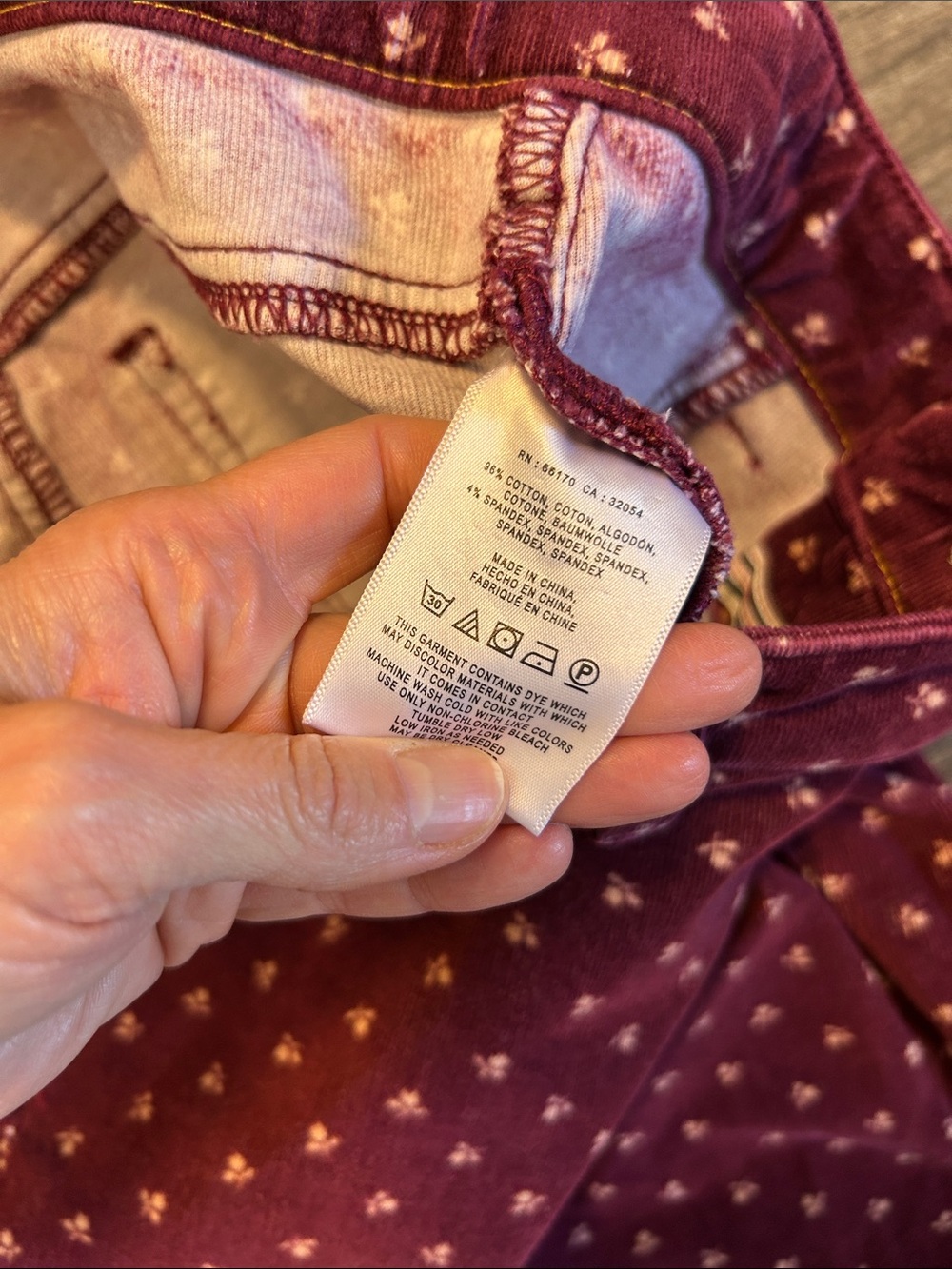 Pilcro and the Letterpress Anthro High Rise Bootcut Corduroy Jeans 28 Floral - Picture 5 of 8